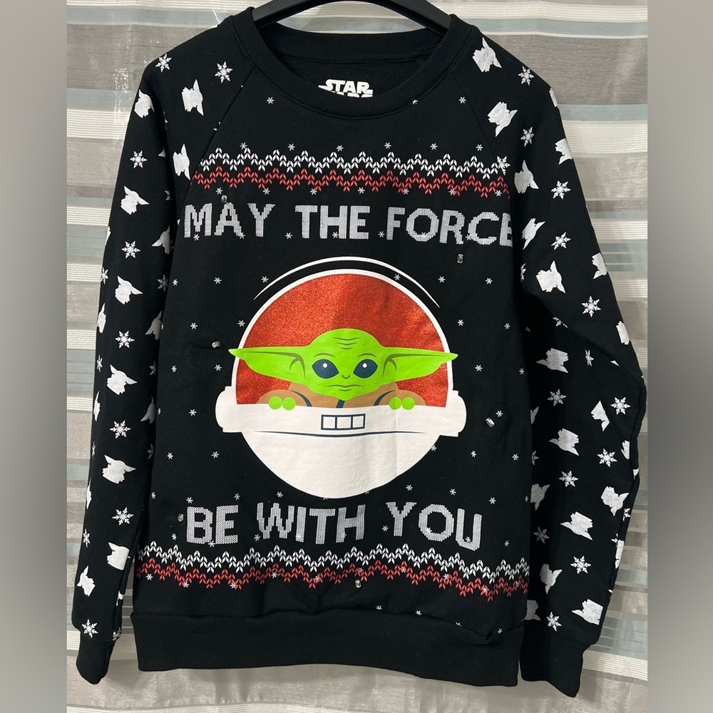 Star Wars Baby Yoda Black Christmas Sweatshirt